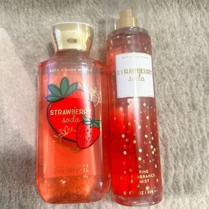 Bath and Body Works Strawberry Soda Shower Gel & Mist Body Care Set BBW B&BW